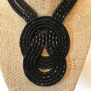 **SOLD** Vintage Black Beaded Necklace